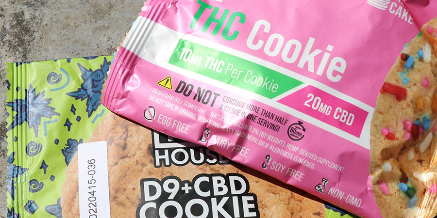 two packs of THC chocolate chips cookie